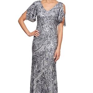 Alex Evening’s Silver Sequin Dress